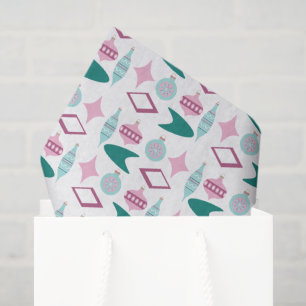 Pink and Turquoise Retro Christmas Ornaments  Tissue Paper