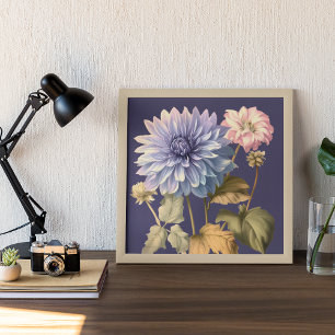 PINK AND VIOLET VINTAGE FLORAL ELEGANT  POSTER