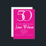 Pink and white 50th Birthday Invitation<br><div class="desc">A beautiful,  Pink and white 50th birthday invitation you can personalize and send out for your fiftieth birthday party celebration. The words "50 and Fabulous" are set using popular typography.   Other colors and patterns are available.</div>