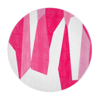 pink and white abstract  cutting board