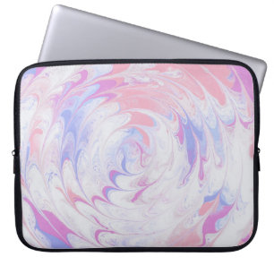 PINK AND WHITE ABSTRACT PAINTING LAPTOP SLEEVE