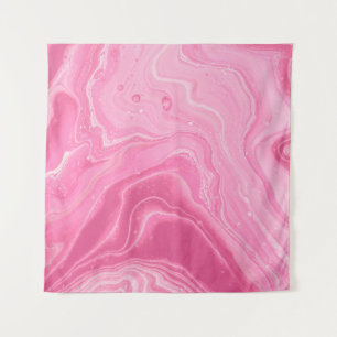 PINK AND WHITE ABSTRACT PAINTING TAPESTRY