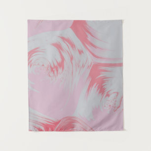 Pink and white abstract painting tapestry
