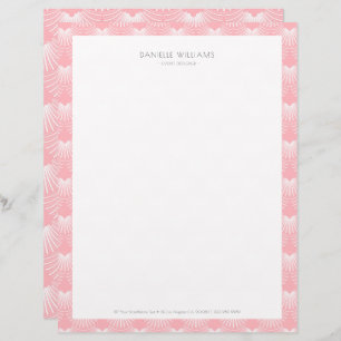 Pink and white Art Deco pattern Letterhead