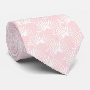 Pink and white Art Deco pattern Tie