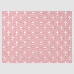 Pink and white art-deco pattern tissue paper