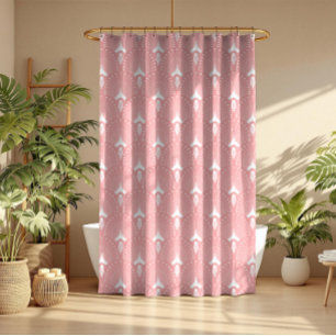 Pink and white art-deco seamless pattern