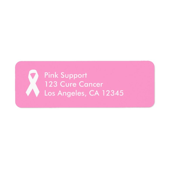 Pink and White Awareness Ribbon (Front)