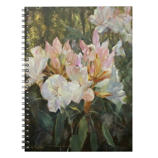 Pink and White Azalia Deep Green Foliage Notebook (Front)