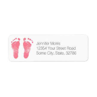 Pink and White Baby Footprints