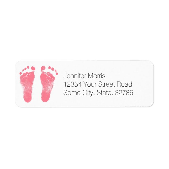 Pink and White Baby Footprints (Front)