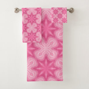 Pink And White Bath Towel Set