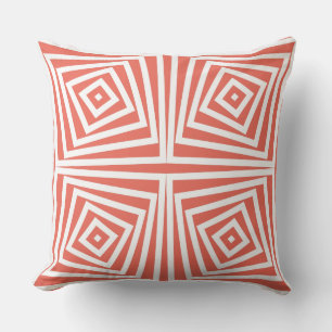 Pink And White Box Spiral - Throw Pillow