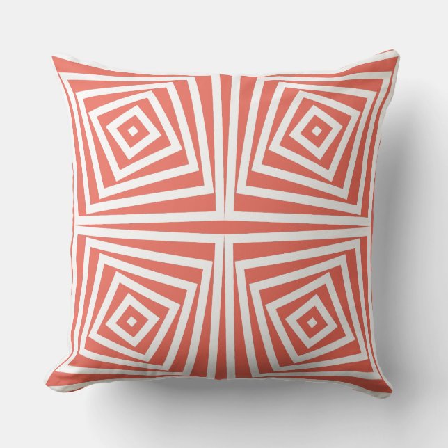 Pink And White Box Spiral - Throw Pillow (Front)