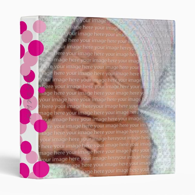 Pink and White Bubbles Pattern Baby Photo Binder (Front/Spine)