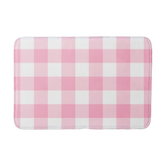 Pink and White Buffalo Check Bath Mat