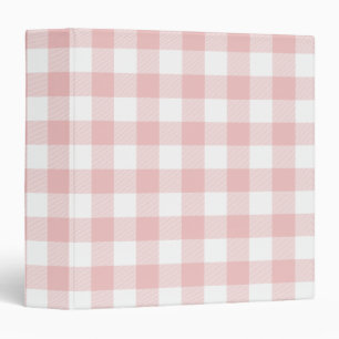 Pink and White Buffalo Plaid Gingham Binder