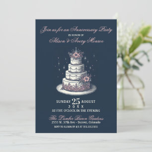 Pink and White Cake Party Invite