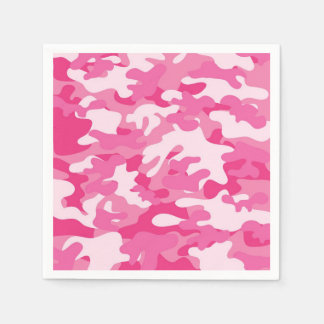 Pink and White Camo Design Napkin
