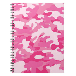 Pink and White Camo Design Notebook