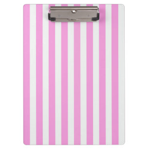 Pink and white candy stripes clipboard