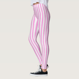 Pink and white candy stripes leggings