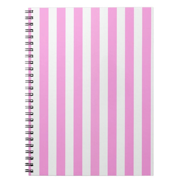 Pink and white candy stripes notebook (Front)