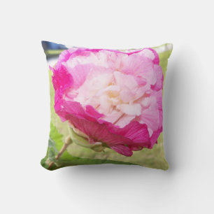 pink and white changeable hibiscus bloom throw pillow