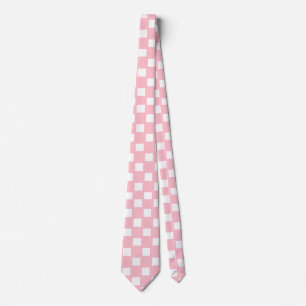 Pink and White Checkered Tie