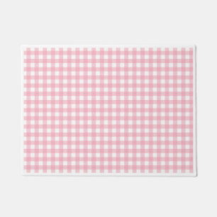 Pink And White Chequerboard  Doormat