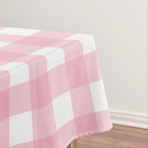 Pink and White Chequerboard Pattern Tablecloth