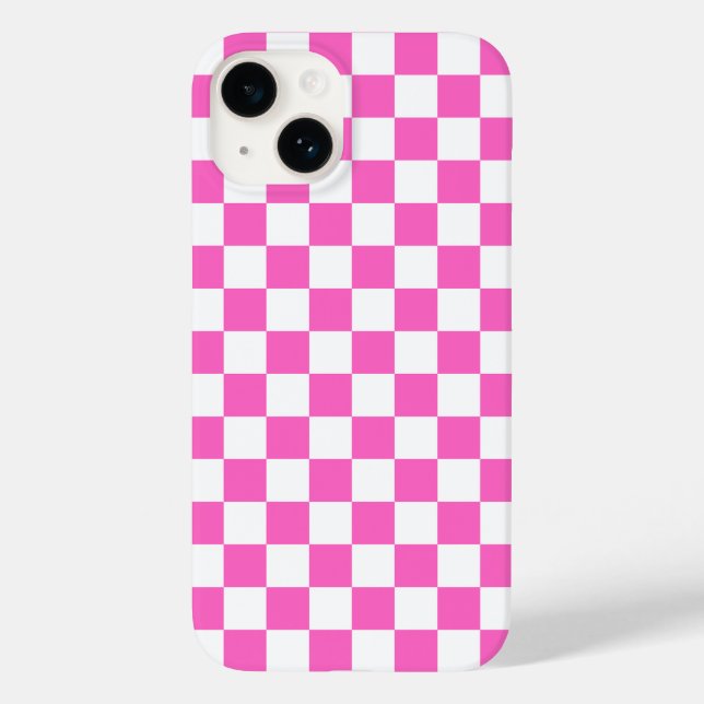 Pink and white chequered classic iPhone / iPad cas Case-Mate iPhone Case (Back)