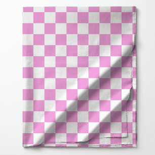 Pink and White Chequered Pattern Fabric