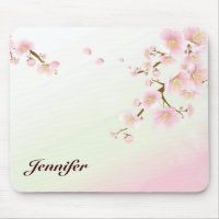Pink And White Cherry Blossom Nature Monogram