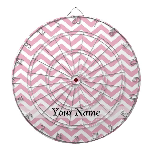 Pink and white chevron dartboard (Front)