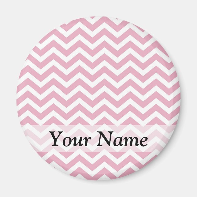 Pink and white chevron magnet (Front)