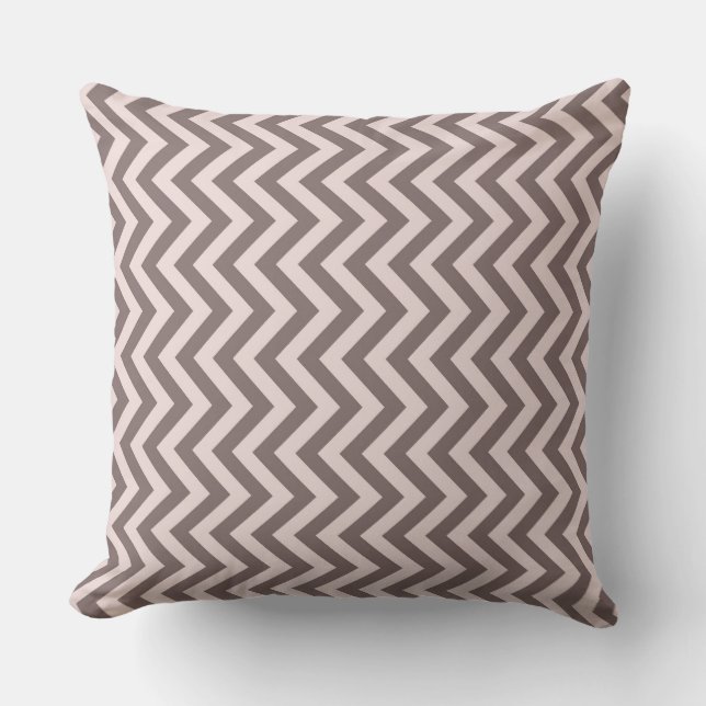 pink and white Chevron Pattern Throw Pillow (Front)