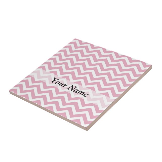 Pink and white chevron tile (Side)