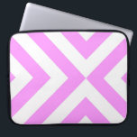 Pink and White Chevrons Computer Sleeve<br><div class="desc">Alternating pink and white chevrons (V shapes) converge in this feminine geometric pattern created from scratch. 

 

 Digitally created image. 
 Copyright © 2012 Claire E. Skinner. All rights reserved.</div>
