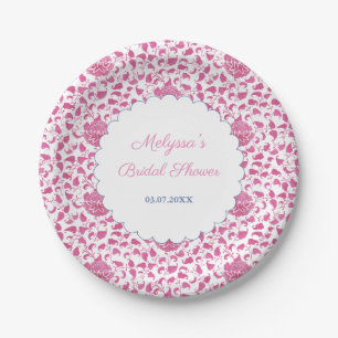Pink And White Chinoiserie Chic Wedding Shower Paper Plate