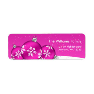 Pink and White Christmas Snowflake Ornaments