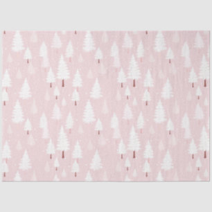Pink and White Christmas Trees Christmas Tissue Paper