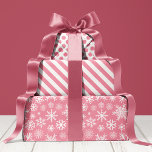 Pink and White Christmas Winter Snowflakes Pattern Wrapping Paper Sheet<br><div class="desc">Pink and White Christmas Winter Snowflakes Pattern Wrapping Paper Sheets</div>
