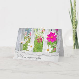 Pink and White Cosmos Flowers Sympathy Card