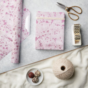 Pink and White Cowhide Country Western Wrapping Paper