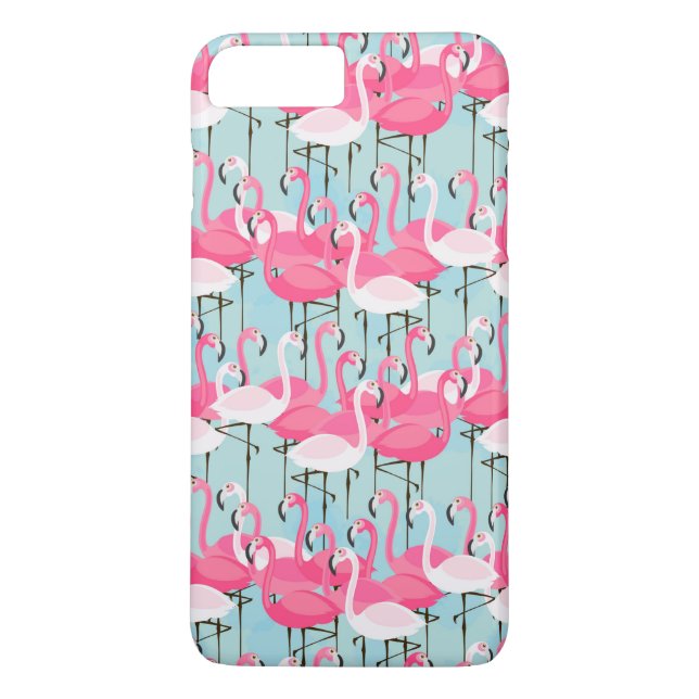 Pink And White Crowd Of Flamingos Case-Mate iPhone Case (Back)