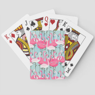 Pink And White Crowd Of Flamingos Playing Cards