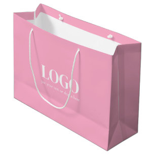 Pink And White Custom Business Large Gift Bag