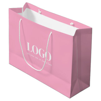 Pink And White Custom Business Large Gift Bag