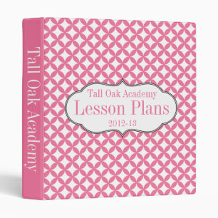Pink and White Customized Lesson Plan Binder